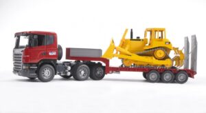 Bruder SCANIA R-series Low loader truck with CAT Bulldozer 03555