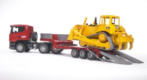 Bruder SCANIA R-series Low loader truck with CAT Bulldozer 03555