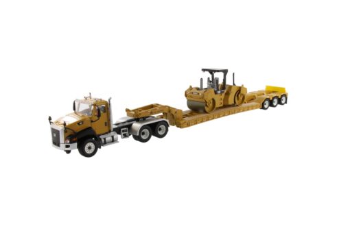 Cat Diecast CT660 Day Cab & XL120 with Cat CB-534D XW Vibratory Asphalt Compactor Load 85601C - Image 2