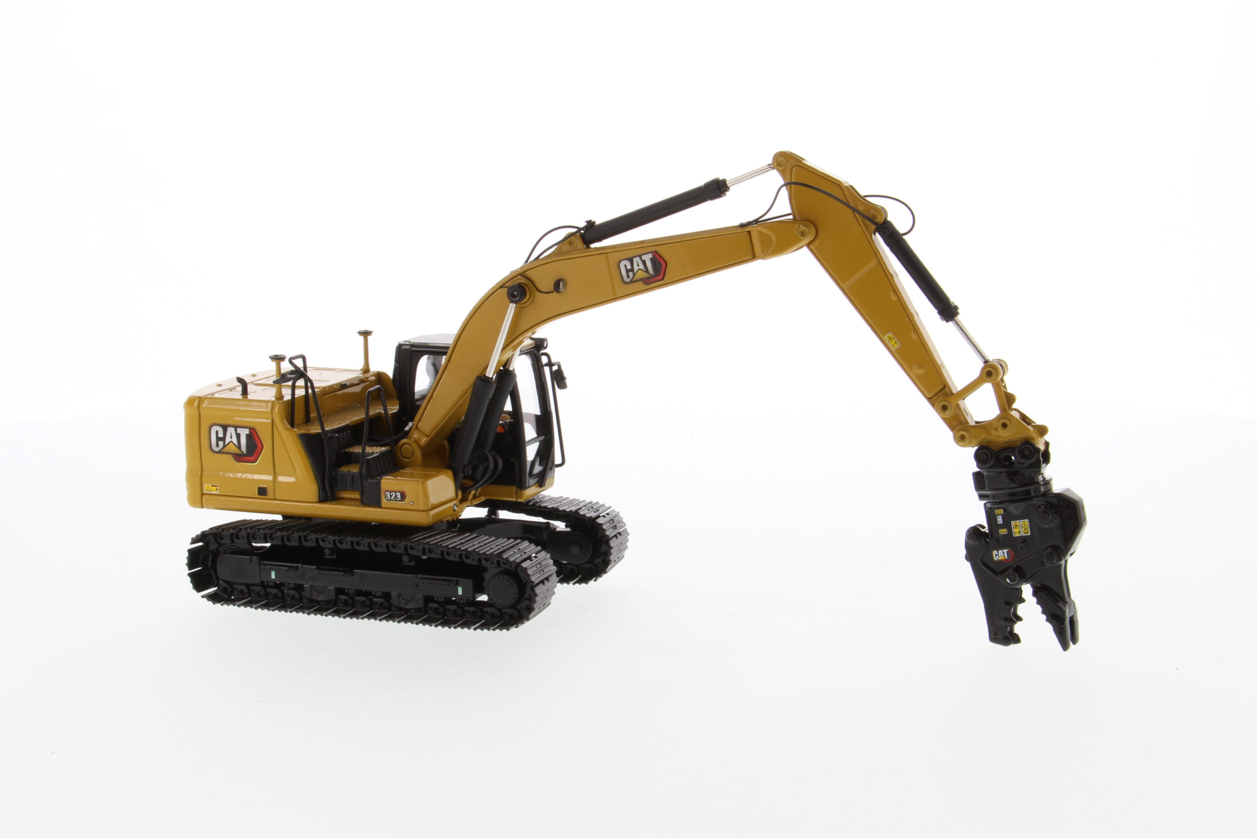 Next Generation 8... Cat Diecast 323 Hydraulic Excavator with 4 new work-tools 