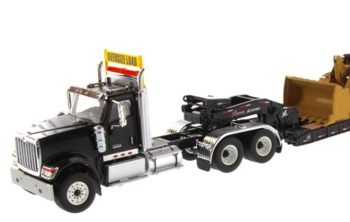 International Diecast HX520 Tandem Black with XL120 Trailer and Cat 963K Track Loader 85599
