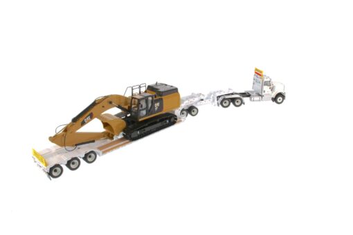 International Diecast HX520 Tandem White with XL120 White Trailer and Cat 349F Excavator 85600 - Image 7