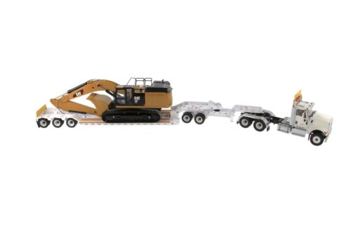 International Diecast HX520 Tandem White with XL120 White Trailer and Cat 349F Excavator 85600 - Image 8