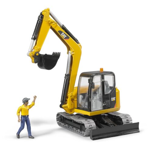 Cat Plastic Toy Mini Excavator with Worker 02466 1:16 Scale - Image 5