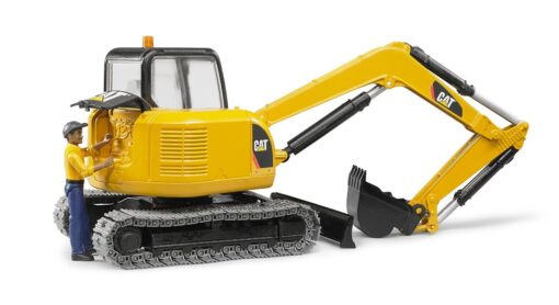 Cat Plastic Toy Mini Excavator with Worker 02466 1:16 Scale - Image 3