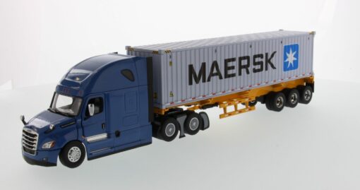 Freightliner 1:50 Diecast New Cascadia with with 40' Dry good Sea Container - Blue tractor + Yellow trailer + MAERSK container 71048 - Image 16