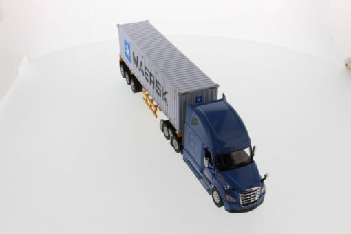 Freightliner 1:50 Diecast New Cascadia with with 40' Dry good Sea Container - Blue tractor + Yellow trailer + MAERSK container 71048 - Image 2