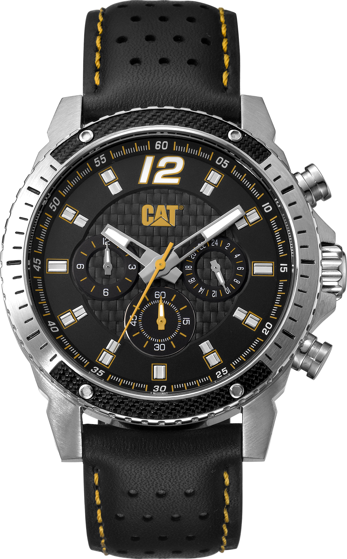 CAT Carbon Blade Multi Watch Black / Leather with Strap CB ...