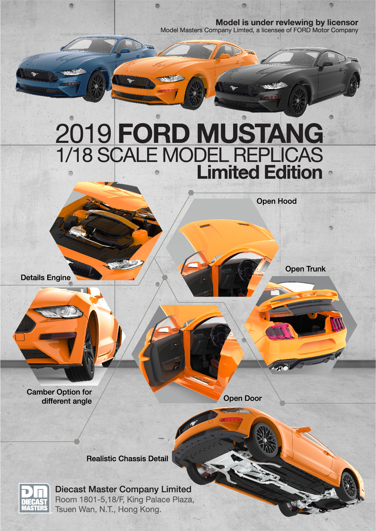diecast masters mustang on 2019 Ford Mustang Kona Blue 1 18 Scale Diecast Masters Replica 61004 Catmodels Com