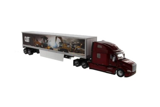 Cat Diecast Mural Trailer with Peterbilt 579 Ultraloft Cab Truck 85665 - Image 2