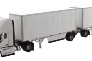 Peterbilt 579 1:50 UltraLoft Tractor White with Wabash National 28ft Pup Trailer and one dolly 71099