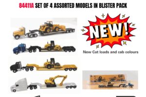 Cat 1:87 Construction Diecast Semi + Lowboy Trailer and Cat® Loads 84411A NEW 2026