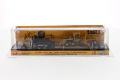 Cat 1:87 Construction Diecast Cat CT660 with lowboy trailer & Cat load 84414 - Image 4