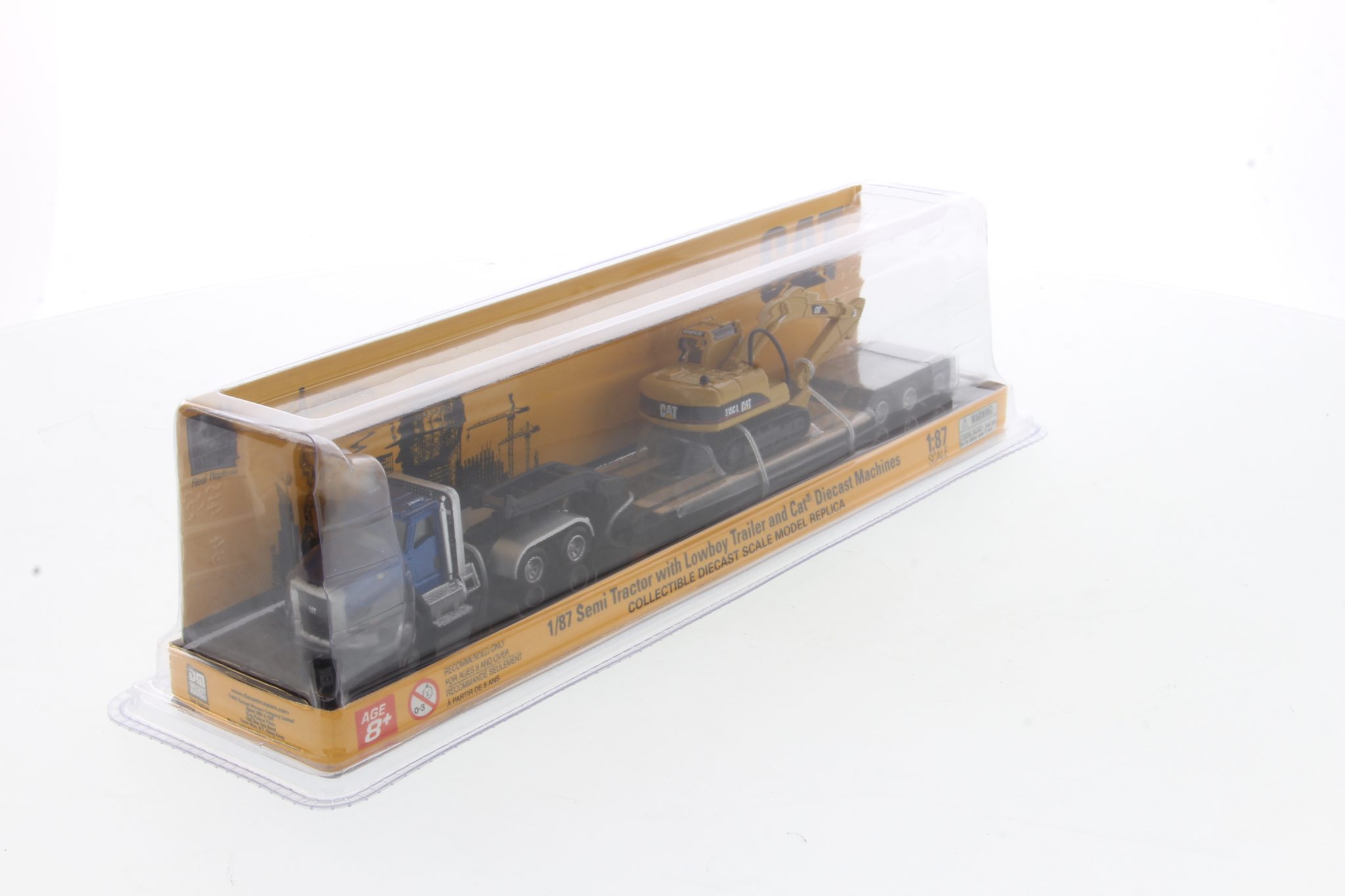 thumbnail image 2 of Diecast Masters 1:87 Scale Cat CT660 Tractor With Lowboy Trailer & 315C Excavator - Model 84415 2 of 6