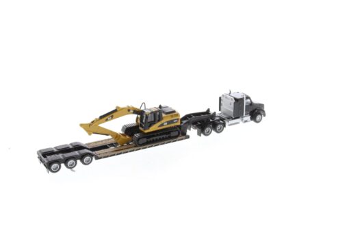 Cat 1:87 Construction Diecast Cat Kenworth T880 with Lowboy Trailer and Cat 320D Hydraulic Excavator  84420 - Image 2